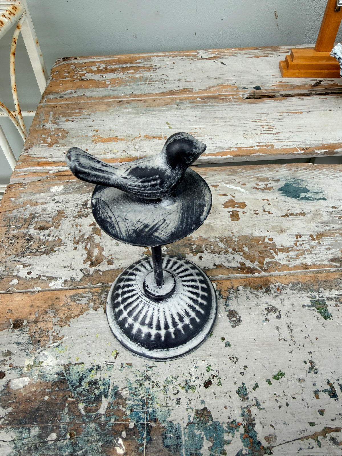 Metal Bird on Pedestal