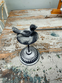 Metal Bird on Pedestal