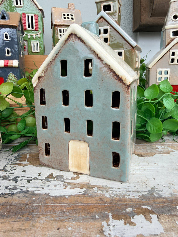 French Country Alsace TeaLight Chalet Blue