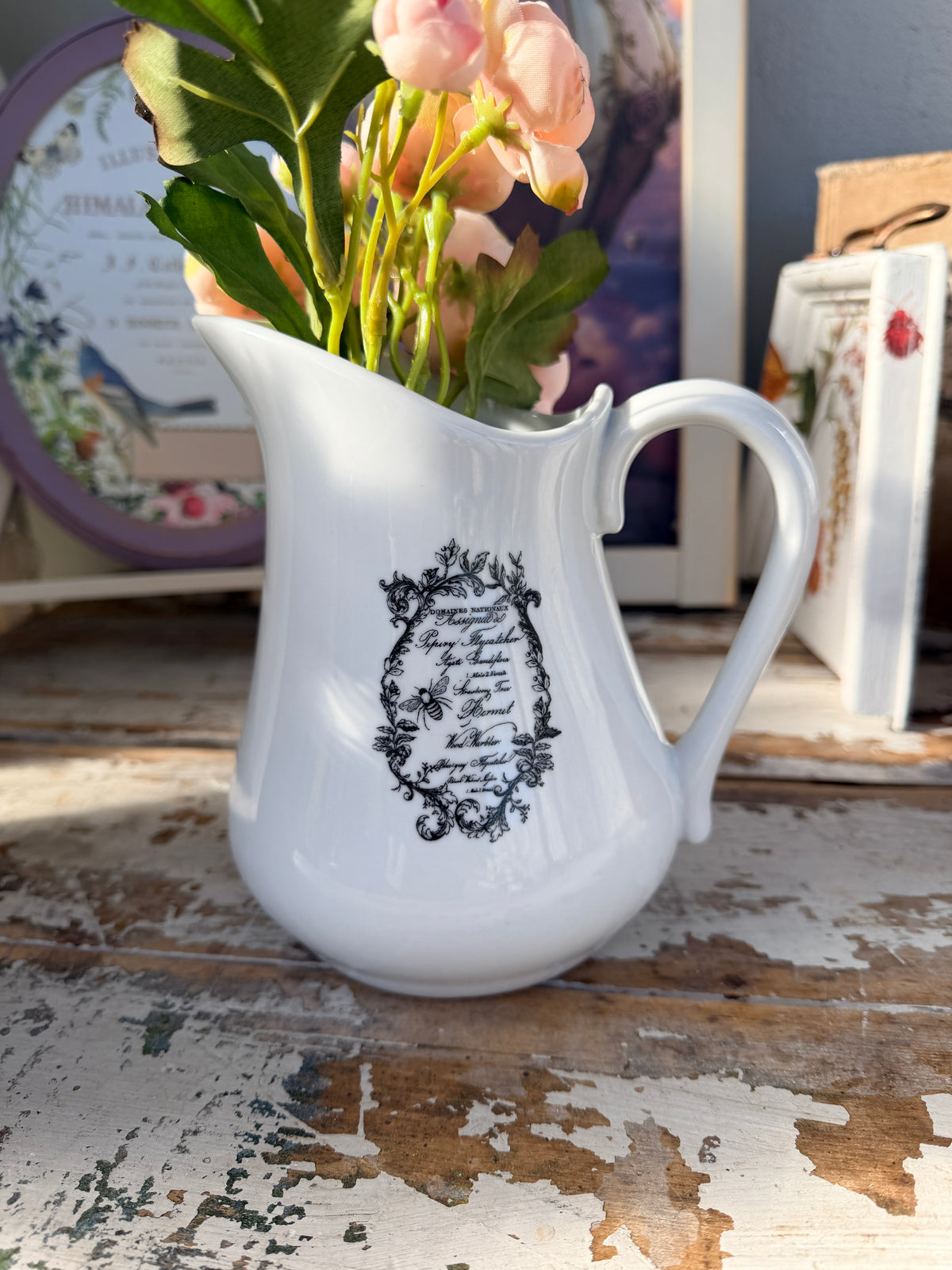 Black Label White China Jug large
