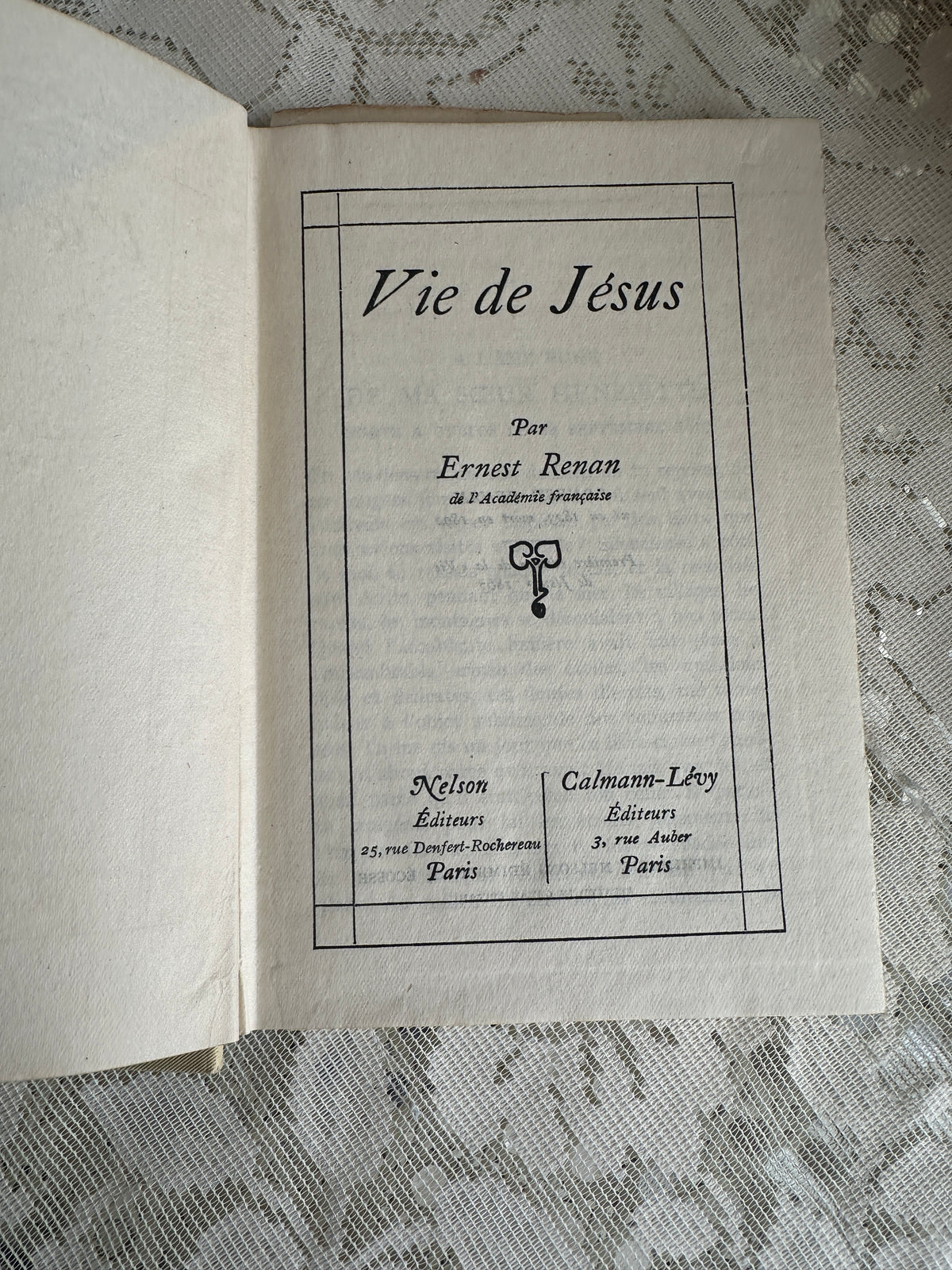 French Vie de Jesus Vintage Book cream small