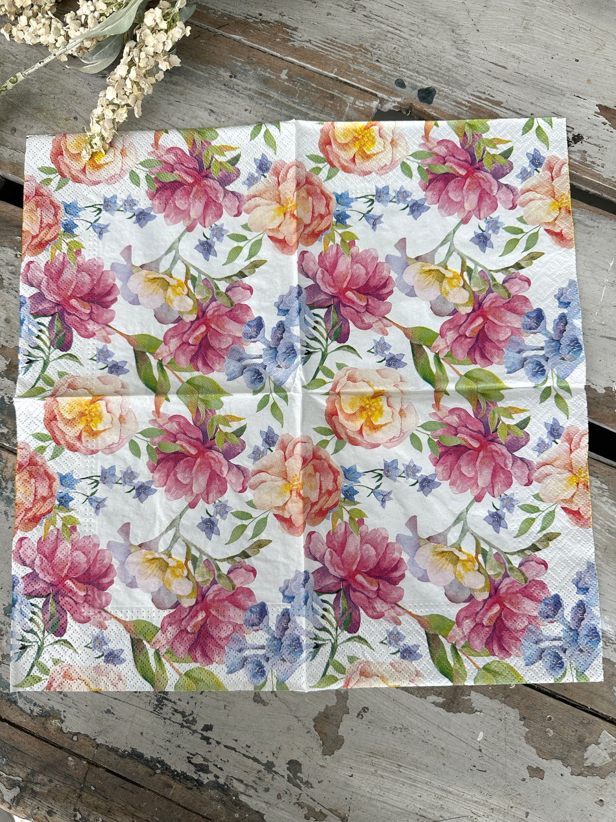 Orchids & Peony Napkin for Decoupage
