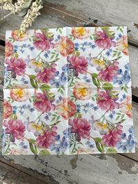 Orchids & Peony Napkin for Decoupage