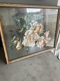 Vintage Floral picture with glass COLLECT ONLY