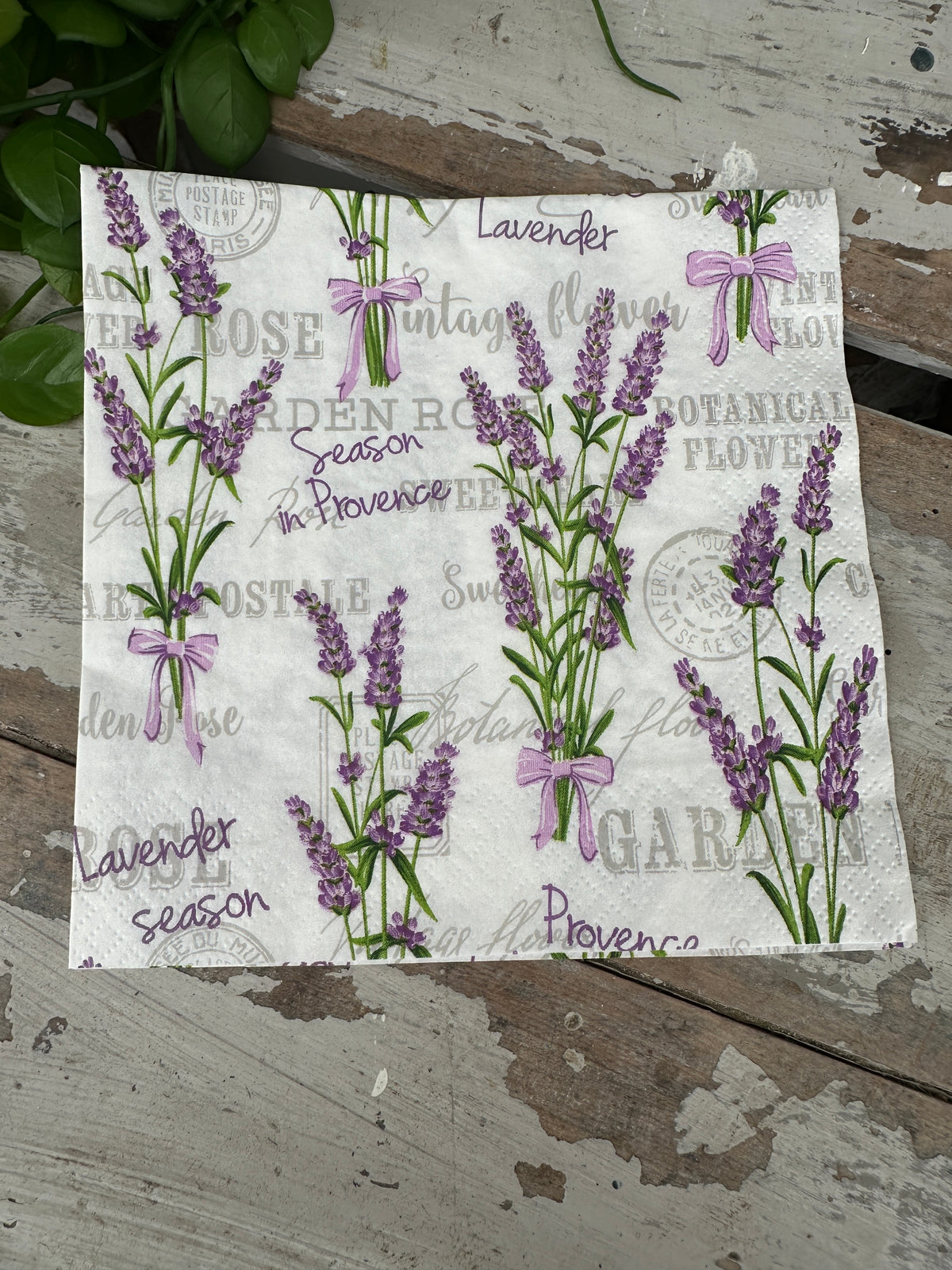 Lavender Season in Provence Napkin for Decoupage