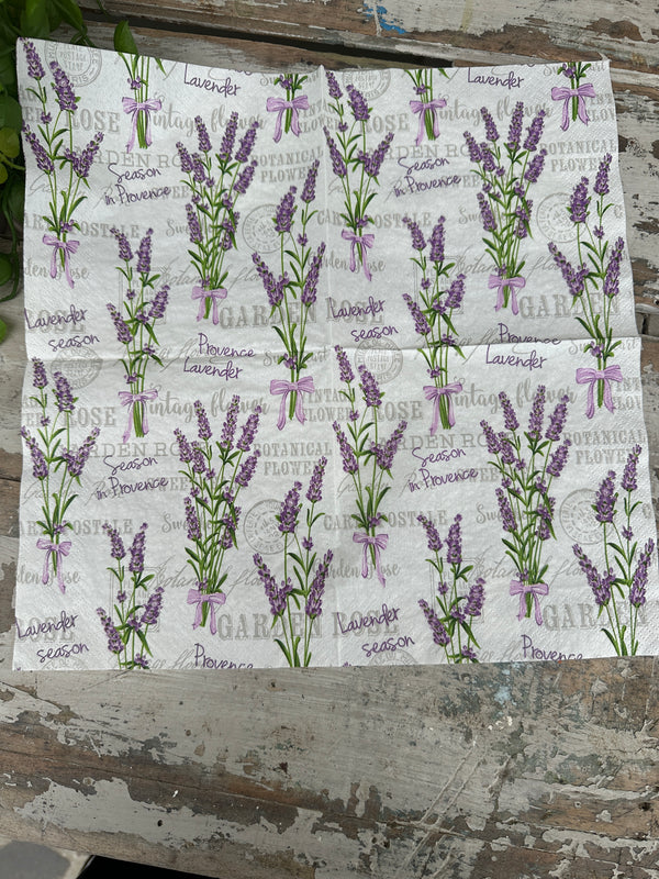 Lavender Season in Provence Napkin for Decoupage