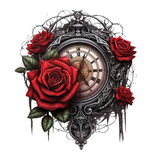 Gothic everlasting Love Clock White Cloud Transfer