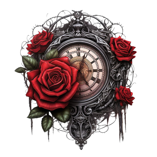 Gothic everlasting Love Clock White Cloud Transfer