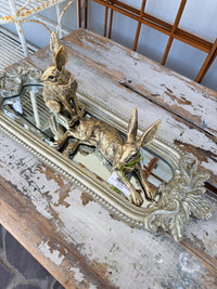 Silver tone Filigree Mirror / tray
