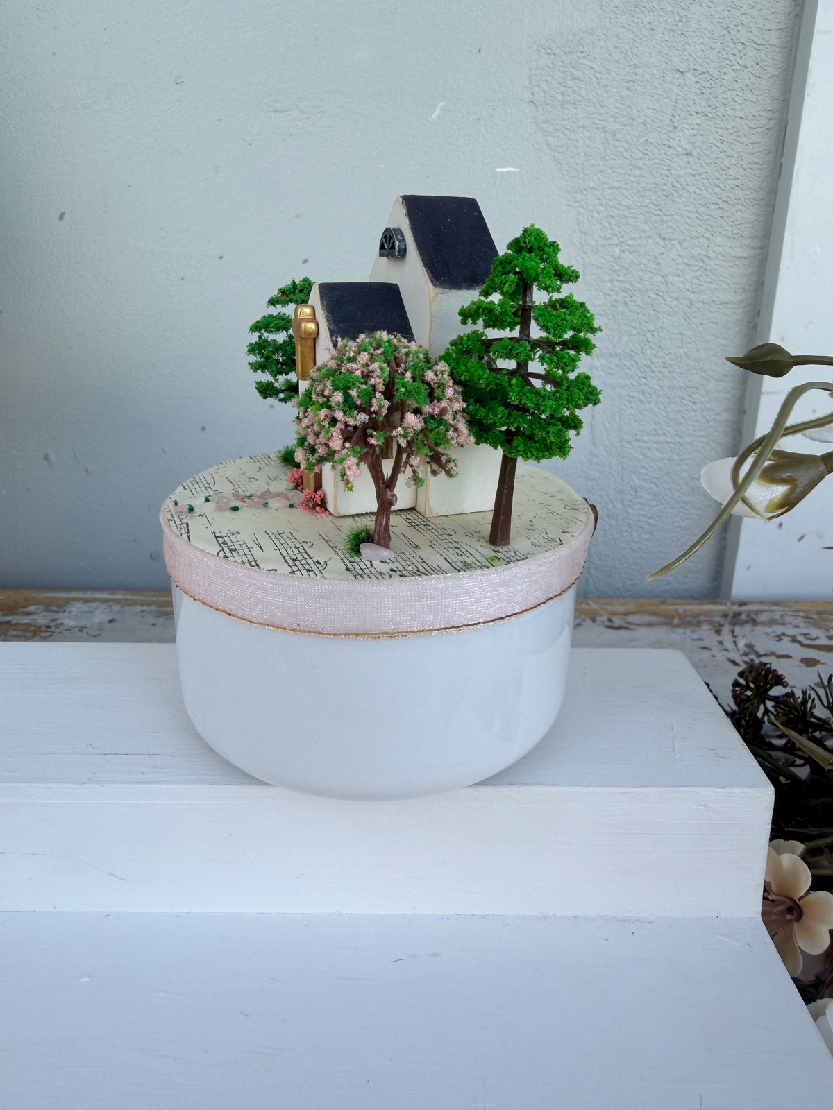 Miniature Church Series Pink Handmade Diorama