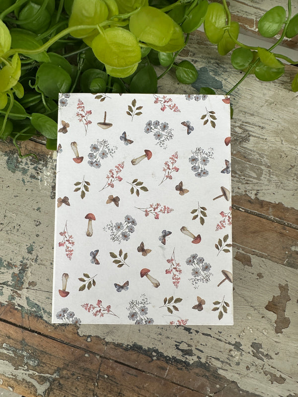 Jotter Pad Mini Mushrooms white