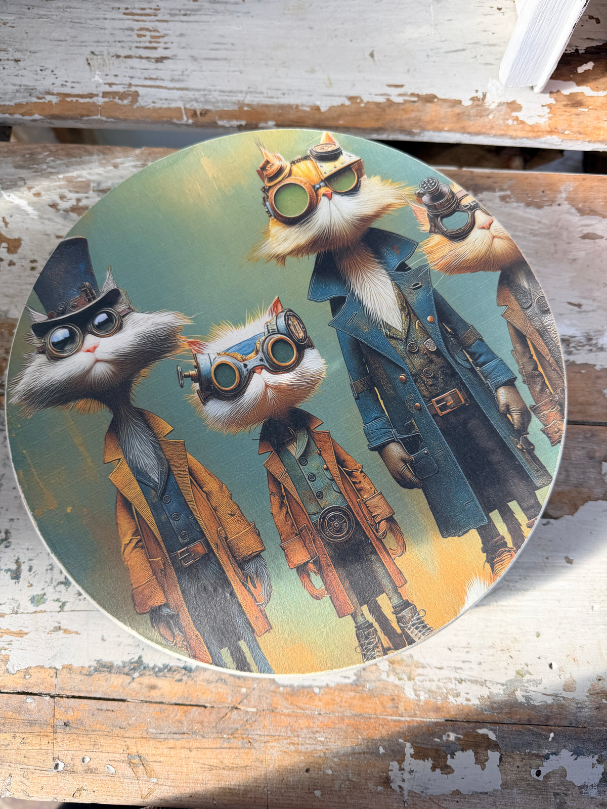 Steampunk wooden tray
