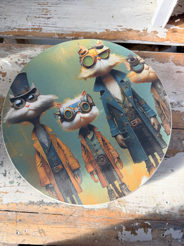 Steampunk wooden tray