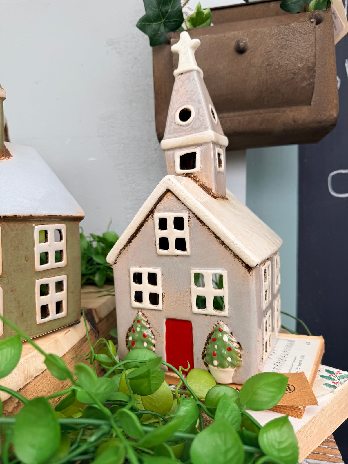 French Country Alsace TeaLight Church Christmas Stone