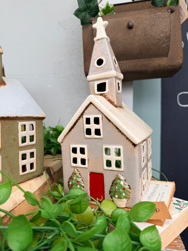 French Country Alsace TeaLight Church Christmas Stone
