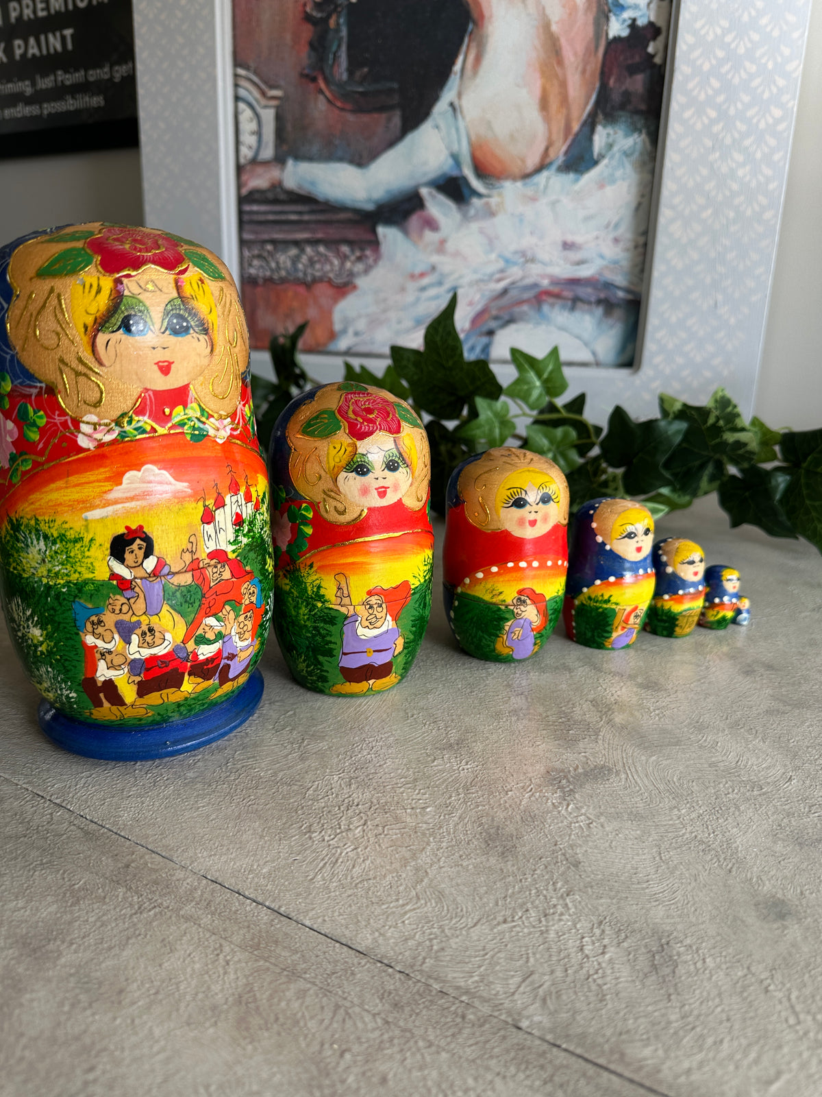 Set of 7 Snow White Nesting Dolls