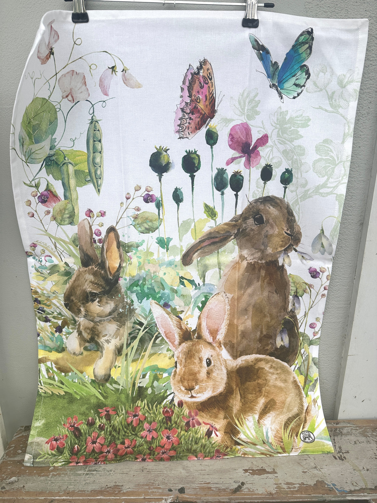 Tea towel Bunny Trio by Michel design works – Paint Me Vintage