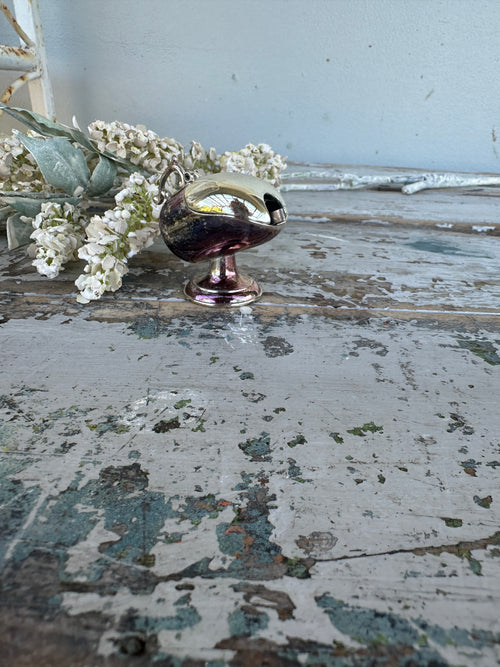 Miniature Silverware Sugar pig with tiny tongs