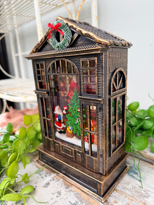 Moving Light Up Globe Santa Fireplace