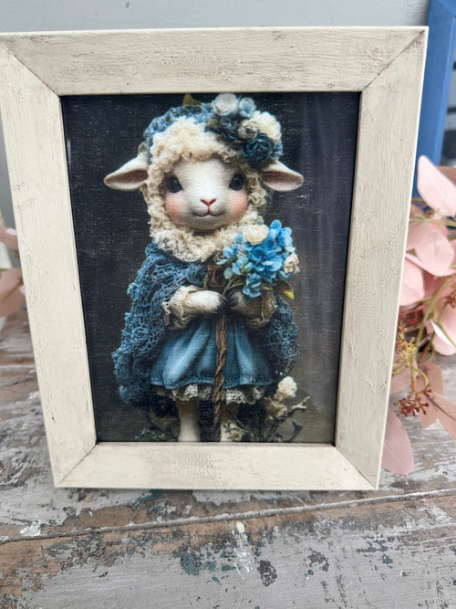 Miss Sheep off white frame