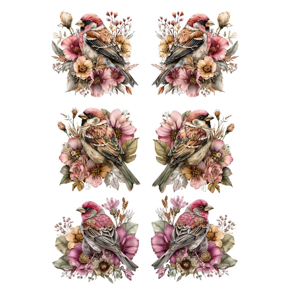 Floral Finch White Cloud Transfer