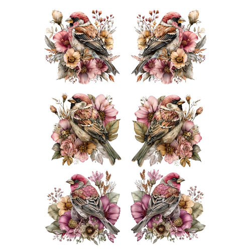 Floral Finch White Cloud Transfer