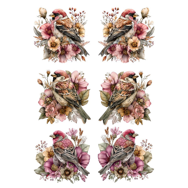 Floral Finch White Cloud Transfer