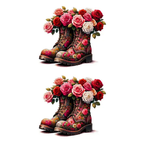 Flower Boots White Cloud Transfer