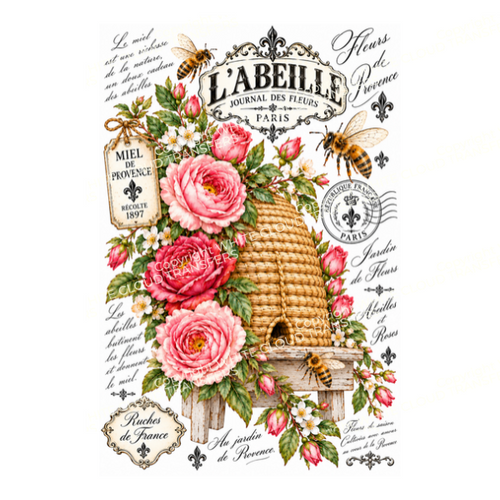 French Royalty Beehive White Cloud Transfer