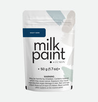 Night Swim Fusion Milk Paint. Packaging of milk paint by Fusion with a white background