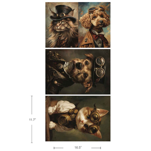 Favourite Pets A3 Fiber Decoupage Paper 3 sheets