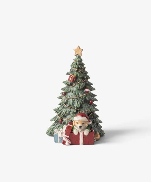 Christmas Tree Classic Green w Dog & Gifts