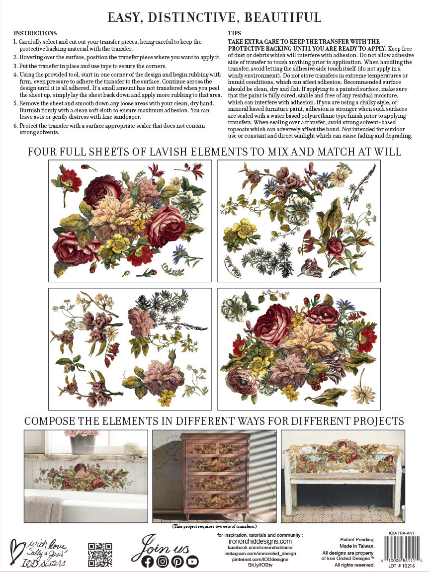 Floral Anthology IOD Transfer I 4 sheets