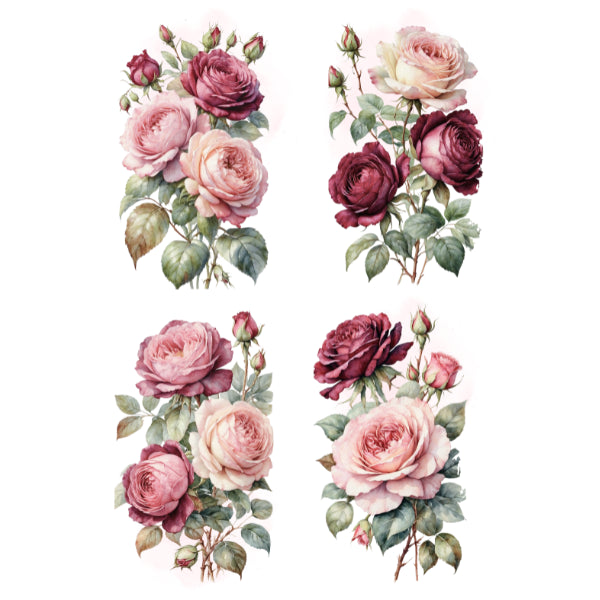 Flower set Baby Pink & Wine White Cloud Transfer