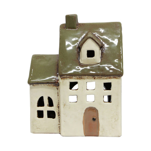 French Country Alsace Tea Light Chapel Olive Green