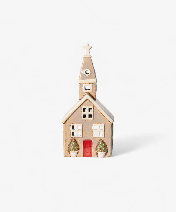 French Country Alsace Tea Light Church Christmas Stone ya0060