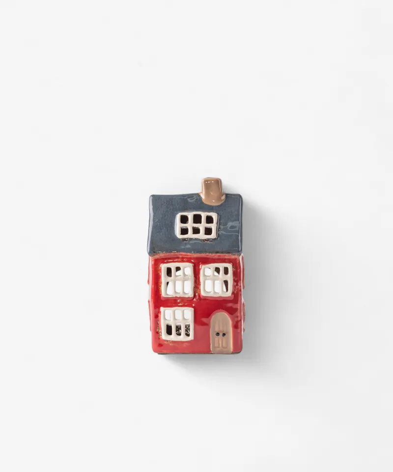 French Country Alsace Tea Light House Navy Roof ya0055