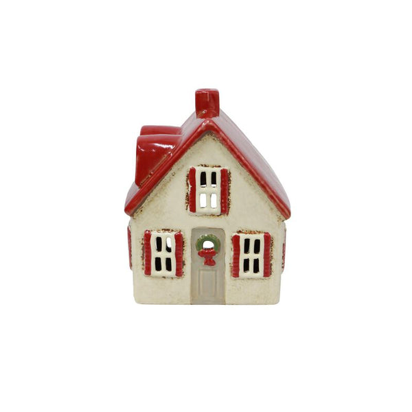 French Country Alsace Tea Light Cottage Cream w Shutters