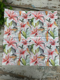 Baby pink lillies Napkin for Decoupage