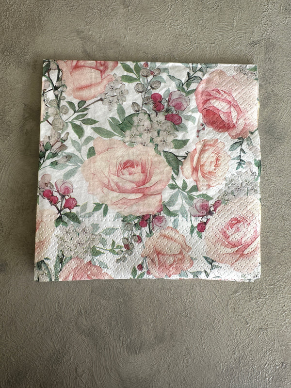 Roses all over Napkin for Decoupage