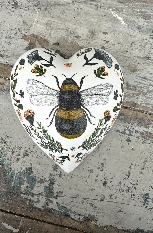 Bee Circle Ceramic Heart