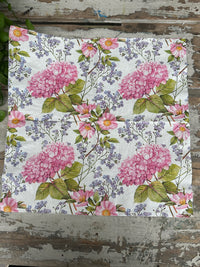 Pink hydrangea & forget me nots Napkin for Decoupage