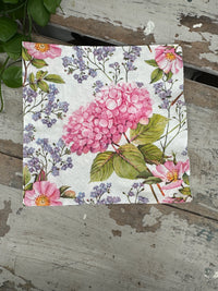 Pink hydrangea & forget me nots Napkin for Decoupage