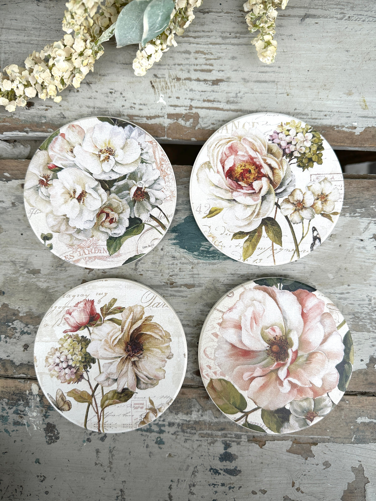 Coaster set Botanical set of 4
