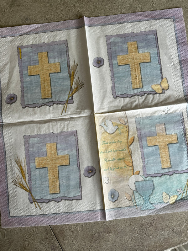 Cross & Communion Napkin for Decoupage