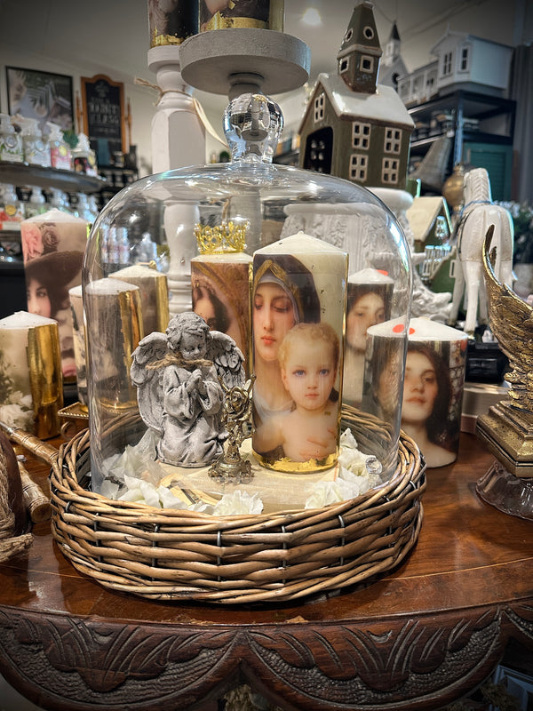 Riviera Cloche Dome on Base Large by French Country Collections