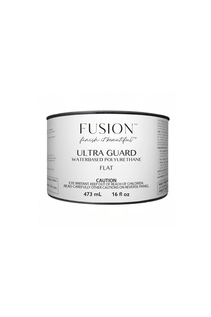 Fusion Ultra Guard water-based polyurethane can on a white background