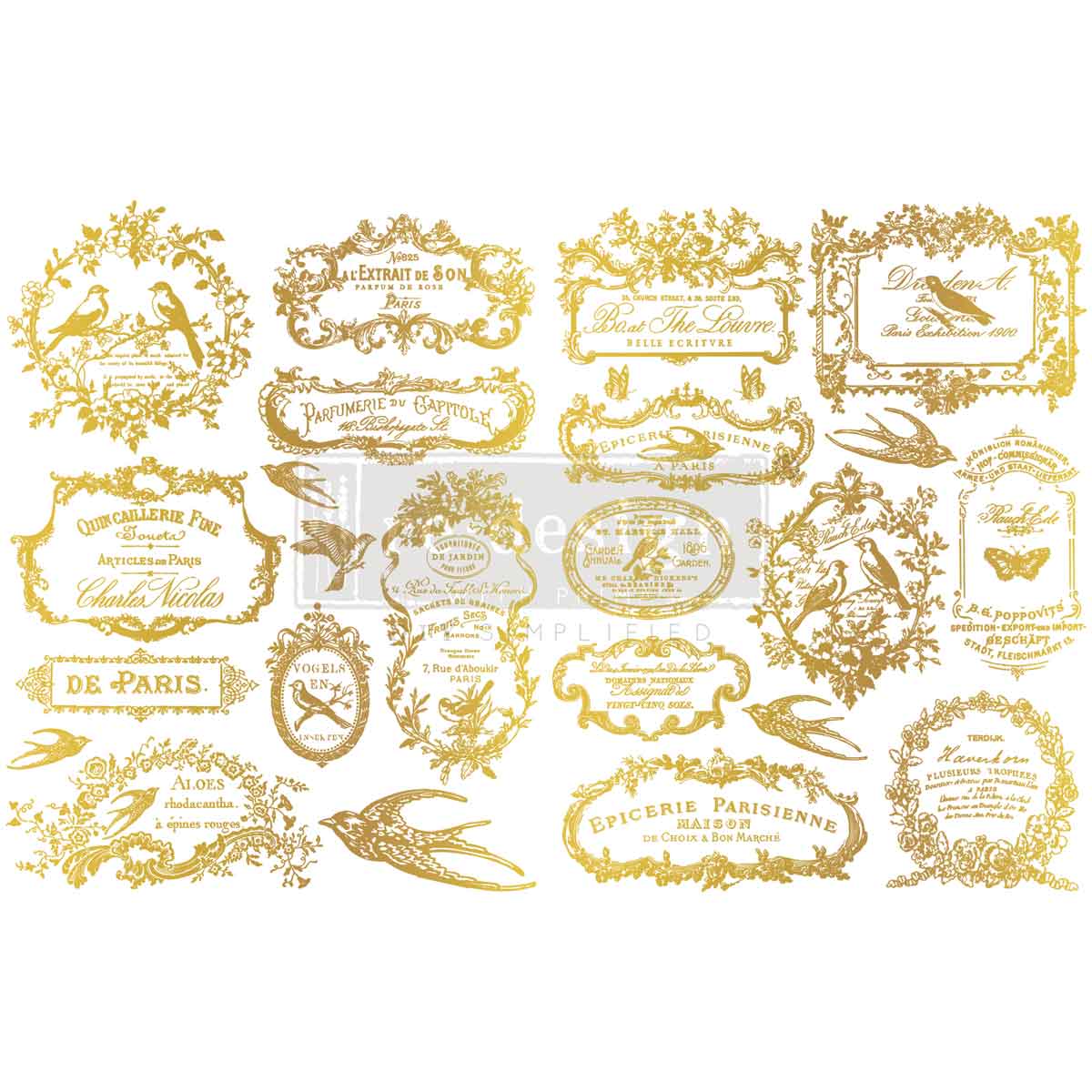 H2O transfer Chant Du Matin Gold Redesign with Prima 2 sheets