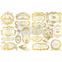 H2O transfer Chant Du Matin Gold Redesign with Prima 2 sheets