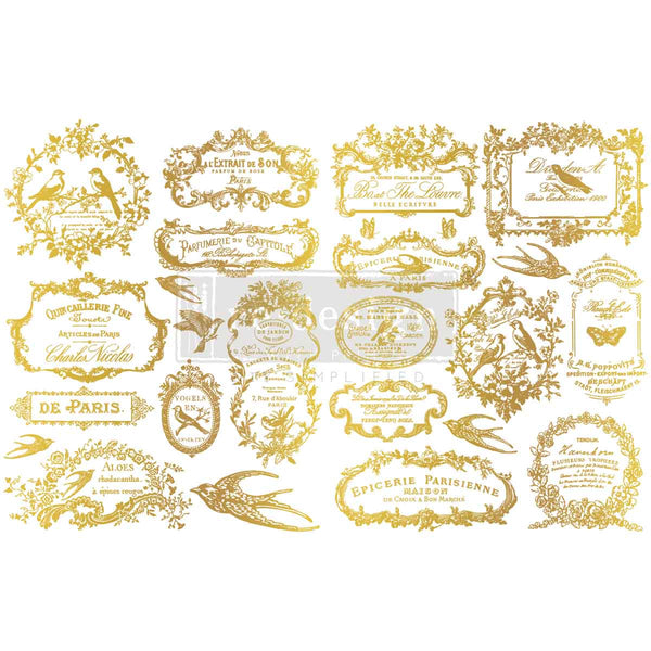 H2O transfer Chant Du Matin Gold Redesign with Prima 2 sheets